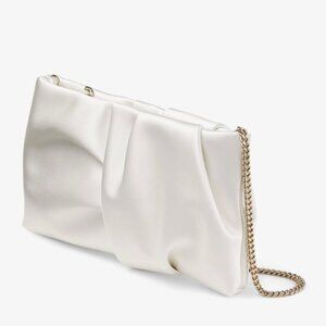 Jimmy Choo Ivory Satin Bonny Clutch Bag
